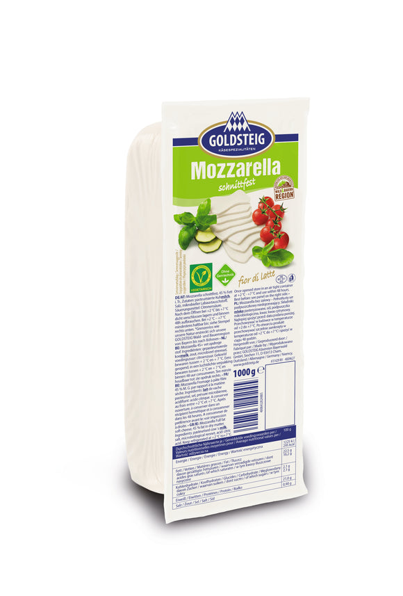 Deutscher Mozzarella 45 % Fett i.d.Tr., 1 kg Stück