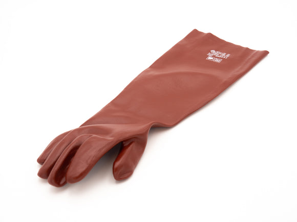 1 Paar Säureschutz-Handschuhe PVC rot lang 58 cm lang MÄVO