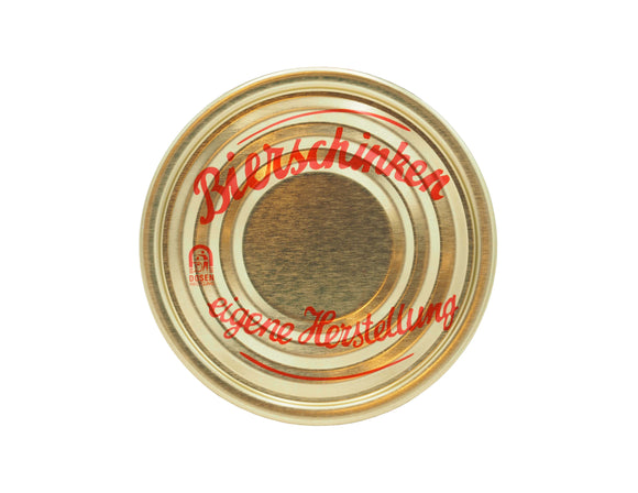 100 Stück Deckel für Konservendosen 73 mm Aufdruck Bierschinken MÄVO