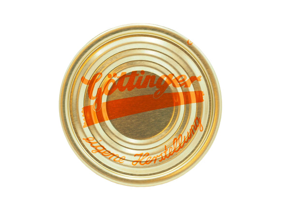 100 Stück Deckel für Konservendosen 73 mm Aufdruck Göttinger MÄVO