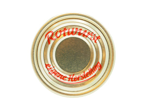 100 Stück Deckel für Konservendosen 73 mm Aufdruck Rotwurst MÄVO