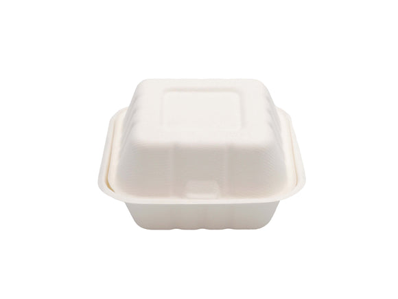 500 Stück Bagasse Hamburgerbox 162x152x80 mm MÄVO