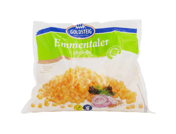 Goldsteig Emmentaler gewürfelt 45 % Fett i.d.Tr., 1 kg Beutel MÄVO