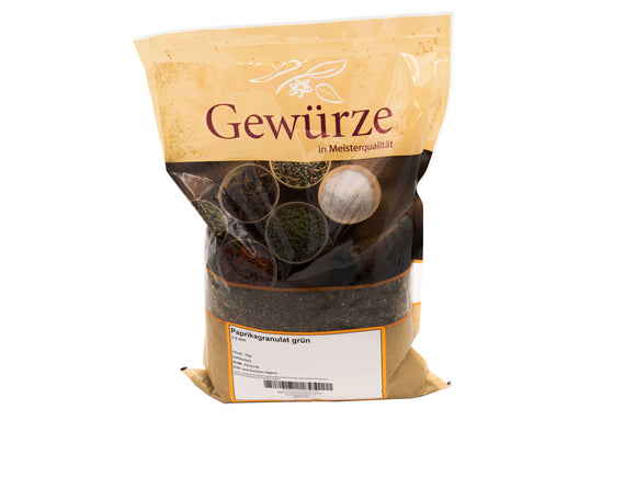 Paprikagranulat grün 1 kg Beutel MÄVO
