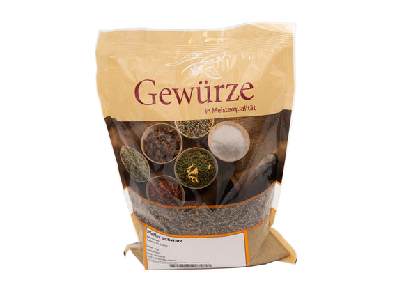 Pfeffer schwarz geschrotet 1 kg Beutel MÄVO