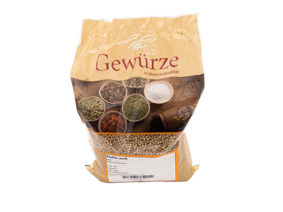 Pfeffer weiß ganz 1 kg Beutel MÄVO